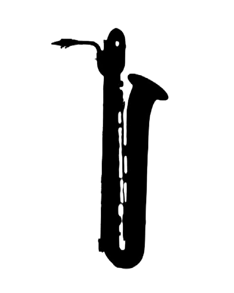 silhouette of baritone saxophone